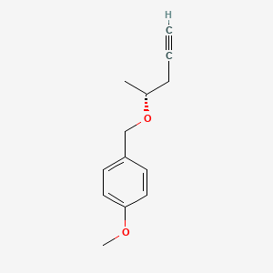 molecular formula C13H16O2 B12579076 Benzene, 1-methoxy-4-[[[(1R)-1-methyl-3-butynyl]oxy]methyl]- CAS No. 603040-81-9