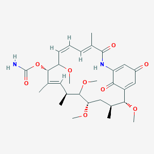 molecular formula C30H42N2O9 B1257909 (9S,12S,14S,16S,17R)-8,13,14,17-tetramethoxy-4,10,12,16-tetramethyl-3,20,22-trioxo-2-azabicyclo[16.3.1]docosa-1(21),4,6,10,18-pentaen-9-yl carbamate 