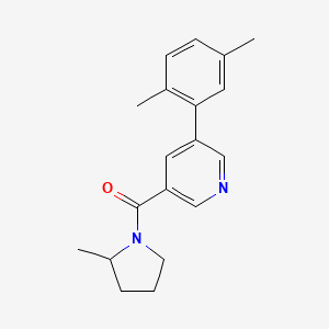 molecular formula C19H22N2O B12579155 Pyrrolidine, 1-[[5-(2,5-dimethylphenyl)-3-pyridinyl]carbonyl]-2-methyl- CAS No. 613660-93-8