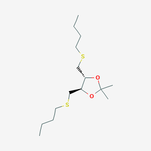 molecular formula C15H30O2S2 B12579179 (4R,5R)-4,5-Bis(butylthiomethyl)-2,2-dimethyl-1,3-dioxolane CAS No. 479666-00-7