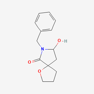 molecular formula C14H17NO3 B12579200 8-hydroxy-7-benzyl-1-Oxa-7-azaspiro[4.4]nonan-6-one 