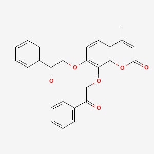 2H-1-Benzopyran-2-one, 4-methyl-7,8-bis(2-oxo-2-phenylethoxy)-