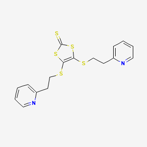 molecular formula C17H16N2S5 B12579355 4,5-Bis{[2-(pyridin-2-yl)ethyl]sulfanyl}-2H-1,3-dithiole-2-thione CAS No. 284022-48-6