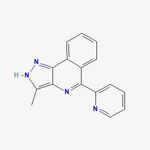 molecular formula C16H12N4 B12579408 1H-Pyrazolo[4,3-c]isoquinoline, 3-methyl-5-(2-pyridinyl)- CAS No. 645417-83-0