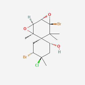 molecular formula C15H21Br2ClO3 B1257964 (1S,1'R,2S,4S,4'R,5'R,6S,7R)-4,4'-dibromo-5'-chloro-5,5,5',7-tetramethylspiro[3,8-dioxatricyclo[5.1.0.02,4]octane-6,2'-cyclohexane]-1'-ol 