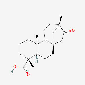 molecular formula C20H30O3 B1257971 (1R,4S,5R,9S,13S)-5,9,13-Trimethyl-14-oxotetracyclo[11.2.1.01,10.04,9]hexadecane-5-carboxylic acid 