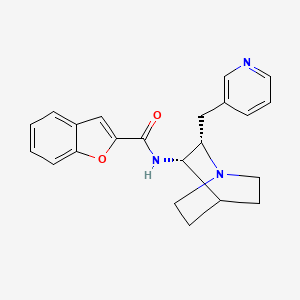 molecular formula C22H23N3O2 B1257979 N-[(2S,3S)-2-(pyridin-3-ylmethyl)-1-azabicyclo[2.2.2]octan-3-yl]-1-benzofuran-2-carboxamide 