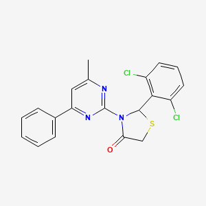 2-(2,6-Dichlorophenyl)-3-(4-methyl-6-phenyl-pyrimidin-2-yl)thiazolidin-4-one