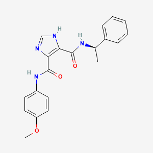 molecular formula C20H20N4O3 B1257983 N4-(4-methoxyphenyl)-N5-[(1R)-1-phenylethyl]-1H-imidazole-4,5-dicarboxamide 