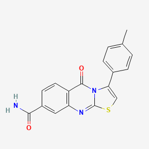 molecular formula C18H13N3O2S B1257985 3-(4-Methylphenyl)-5-oxo-8-thiazolo[2,3-b]quinazolinecarboxamide 