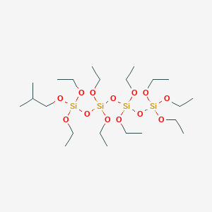 molecular formula C22H54O13Si4 B12579916 Diethoxysilanediyl tetraethyl 2-methylpropyl triethoxysilyl bisorthosilicate CAS No. 626807-28-1