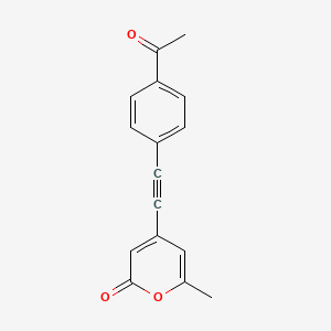 2H-Pyran-2-one, 4-[(4-acetylphenyl)ethynyl]-6-methyl-