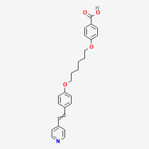 molecular formula C26H27NO4 B12580055 4-[(6-{4-[2-(Pyridin-4-YL)ethenyl]phenoxy}hexyl)oxy]benzoic acid CAS No. 296278-89-2