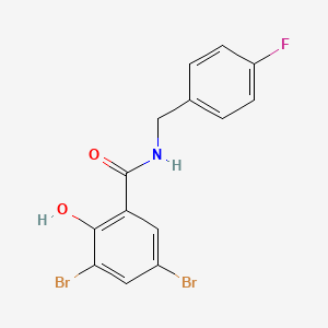 Benzamide, 3,5-dibromo-N-[(4-fluorophenyl)methyl]-2-hydroxy-