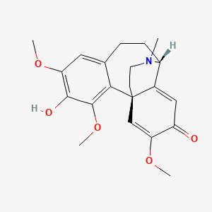 molecular formula C21H25NO5 B1258032 (1S,10R)-4-hydroxy-3,5,14-trimethoxy-18-methyl-18-azatetracyclo[8.5.3.01,11.02,7]octadeca-2,4,6,11,14-pentaen-13-one 