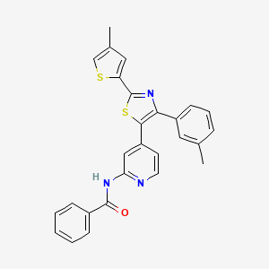 N-{4-[4-(3-Methylphenyl)-2-(4-methylthiophen-2-yl)-1,3-thiazol-5-yl]pyridin-2-yl}benzamide