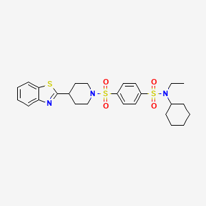 molecular formula C26H33N3O4S3 B12580499 4-{[4-(1,3-Benzothiazol-2-yl)-1-piperidinyl]sulfonyl}-N-cyclohexyl-N-ethylbenzenesulfonamide CAS No. 606082-92-2