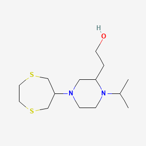 molecular formula C14H28N2OS2 B1258061 2-[4-(1,4-Dithiepan-6-yl)-1-propan-2-yl-2-piperazinyl]ethanol 