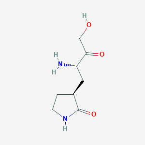 molecular formula C8H14N2O3 B1258076 (3S)-3-[(2S)-2-amino-4-hydroxy-3-oxobutyl]pyrrolidin-2-one 