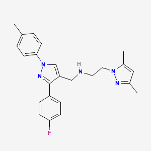 molecular formula C24H26FN5 B1258085 2-(3,5-dimethyl-1-pyrazolyl)-N-[[3-(4-fluorophenyl)-1-(4-methylphenyl)-4-pyrazolyl]methyl]ethanamine 