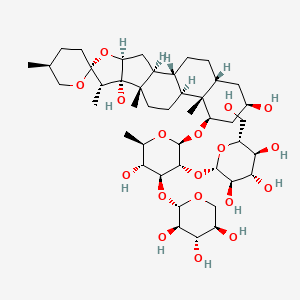 (25S)-3beta,17alpha-dihydroxy-5beta-spiorstan-1beta-yl O-beta-D-glucopyranosyl-(1->2)-O-[beta-D-xylopyranosyl-(1->3)]-beta-D-quinovopyranoside