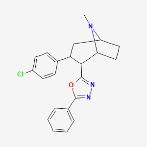 molecular formula C22H22ClN3O B1258103 3-(4-Chloro-phenyl)-8-methyl-2-(5-phenyl-[1,3,4]oxadiazol-2-yl)-8-aza-bicyclo[3.2.1]octane 