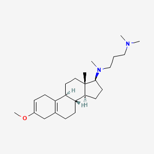 molecular formula C25H42N2O B1258104 N'-[(8R,9S,13S,14S,17S)-3-methoxy-13-methyl-1,4,6,7,8,9,11,12,14,15,16,17-dodecahydrocyclopenta[a]phenanthren-17-yl]-N,N,N'-trimethylpropane-1,3-diamine 