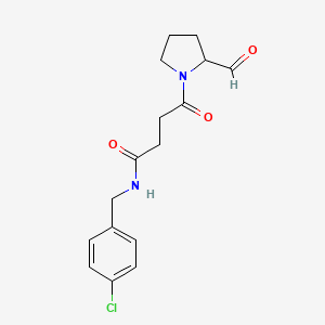 1-Pyrrolidinebutanamide, N-[(4-chlorophenyl)methyl]-2-formyl-g-oxo-, (2S)-