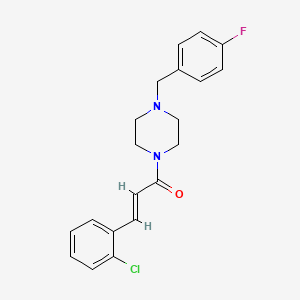 (E)-3-(2-chlorophenyl)-1-[4-[(4-fluorophenyl)methyl]piperazin-1-yl]prop-2-en-1-one