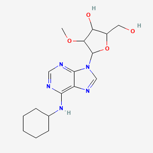 molecular formula C17H25N5O4 B1258137 5-[6-(Cyclohexylamino)-9-purinyl]-2-(hydroxymethyl)-4-methoxy-3-oxolanol 