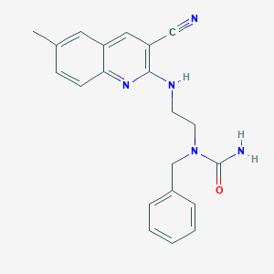 N-Benzyl-N-{2-[(3-cyano-6-methylquinolin-2-yl)amino]ethyl}urea