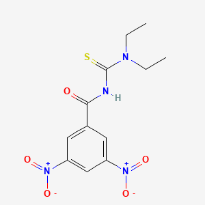 molecular formula C12H14N4O5S B12581514 Benzamide, N-[(diethylamino)thioxomethyl]-3,5-dinitro- CAS No. 642954-57-2