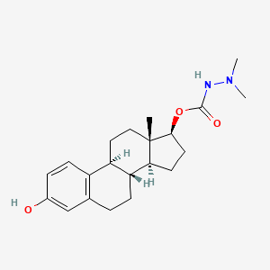 molecular formula C21H30N2O3 B1258154 [(8R,9S,13S,14S,17S)-3-hydroxy-13-methyl-6,7,8,9,11,12,14,15,16,17-decahydrocyclopenta[a]phenanthren-17-yl] N-(dimethylamino)carbamate 