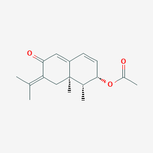 molecular formula C17H22O3 B1258158 (3S)-3-乙酰氧基异龙脑-1,7(11),9-三烯-8-酮 