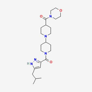 molecular formula C23H37N5O3 B1258165 [1-[1-[[5-(2-methylpropyl)-1H-pyrazol-3-yl]-oxomethyl]-4-piperidinyl]-4-piperidinyl]-(4-morpholinyl)methanone 