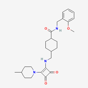 molecular formula C26H35N3O4 B1258166 N-[(2-甲氧苯基)甲基]-4-[[[2-(4-甲基-1-哌啶基)-3,4-二氧代-1-环丁烯基]氨基]甲基]-1-环己烷甲酰胺 