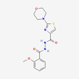 molecular formula C16H18N4O4S B1258174 N'-[(2-methoxyphenyl)-oxomethyl]-2-(4-morpholinyl)-4-thiazolecarbohydrazide 