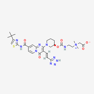 molecular formula C31H39N11O6S B1258196 [{2-[({[(3r)-1-{8-[(4-Tert-Butyl-1,3-Thiazol-2-Yl)carbamoyl]-4-Oxo-3-[(E)-2-(1h-Tetrazol-5-Yl)ethenyl]-4h-Pyrido[1,2-A]pyrimidin-2-Yl}piperidin-3-Yl]oxy}carbonyl)amino]ethyl}(Dimethyl)ammonio]acetate 