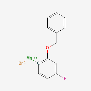 molecular formula C13H10BrFMgO B12582178 magnesium;1-fluoro-3-phenylmethoxybenzene-4-ide;bromide 