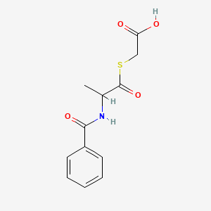 molecular formula C12H13NO4S B1258219 2-[(2R)-2-benzamidopropanoyl]sulfanylacetic Acid 