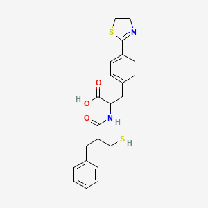 molecular formula C22H22N2O3S2 B1258230 L-Phenylalanine, N-[(2S)-2-(mercaptomethyl)-1-oxo-3-phenylpropyl]-4-(2-thiazolyl)- 