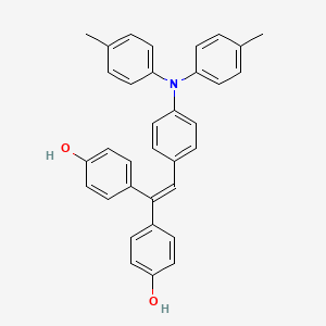 molecular formula C34H29NO2 B12582455 Phenol, 4,4'-[[4-[bis(4-methylphenyl)amino]phenyl]ethenylidene]bis- CAS No. 197162-59-7