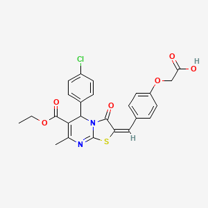 (4-{(E)-[5-(4-chlorophenyl)-6-(ethoxycarbonyl)-7-methyl-3-oxo-5H-[1,3]thiazolo[3,2-a]pyrimidin-2(3H)-ylidene]methyl}phenoxy)acetic acid