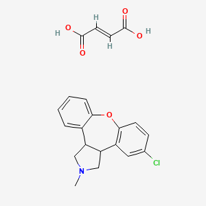 molecular formula C21H20ClNO5 B1258249 (E)-but-2-enedioic acid;9-chloro-4-methyl-13-oxa-4-azatetracyclo[12.4.0.02,6.07,12]octadeca-1(18),7(12),8,10,14,16-hexaene 