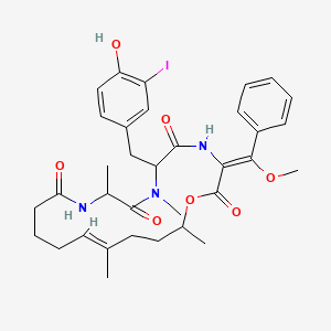 molecular formula C34H42IN3O7 B1258256 Miuraenamide B 