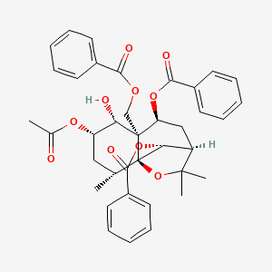 molecular formula C38H40O10 B1258258 2alpha-Acetoxy-1alpha-hydroxy-6beta,9beta,15-tribenzoyloxy-beta-dihydroagarofuran 