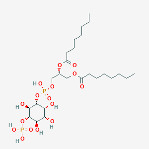 molecular formula C25H48O16P2 B1258262 1,2-二辛酰-sn-甘油-3-磷酸-(1'-肌醇-5'-磷酸) 