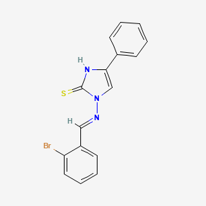 molecular formula C16H12BrN3S B1258263 3-[(E)-(2-bromophenyl)methylideneamino]-5-phenyl-1H-imidazole-2-thione 