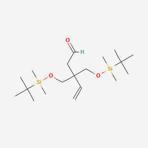 molecular formula C19H40O3Si2 B12582805 4-Pentenal, 3,3-bis[[[(1,1-dimethylethyl)dimethylsilyl]oxy]methyl]- CAS No. 479512-52-2