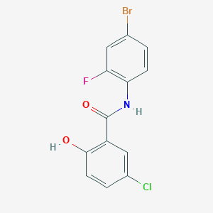 molecular formula C13H8BrClFNO2 B12582856 N-(4-Bromo-2-fluorophenyl)-5-chloro-2-hydroxybenzamide CAS No. 634186-33-7